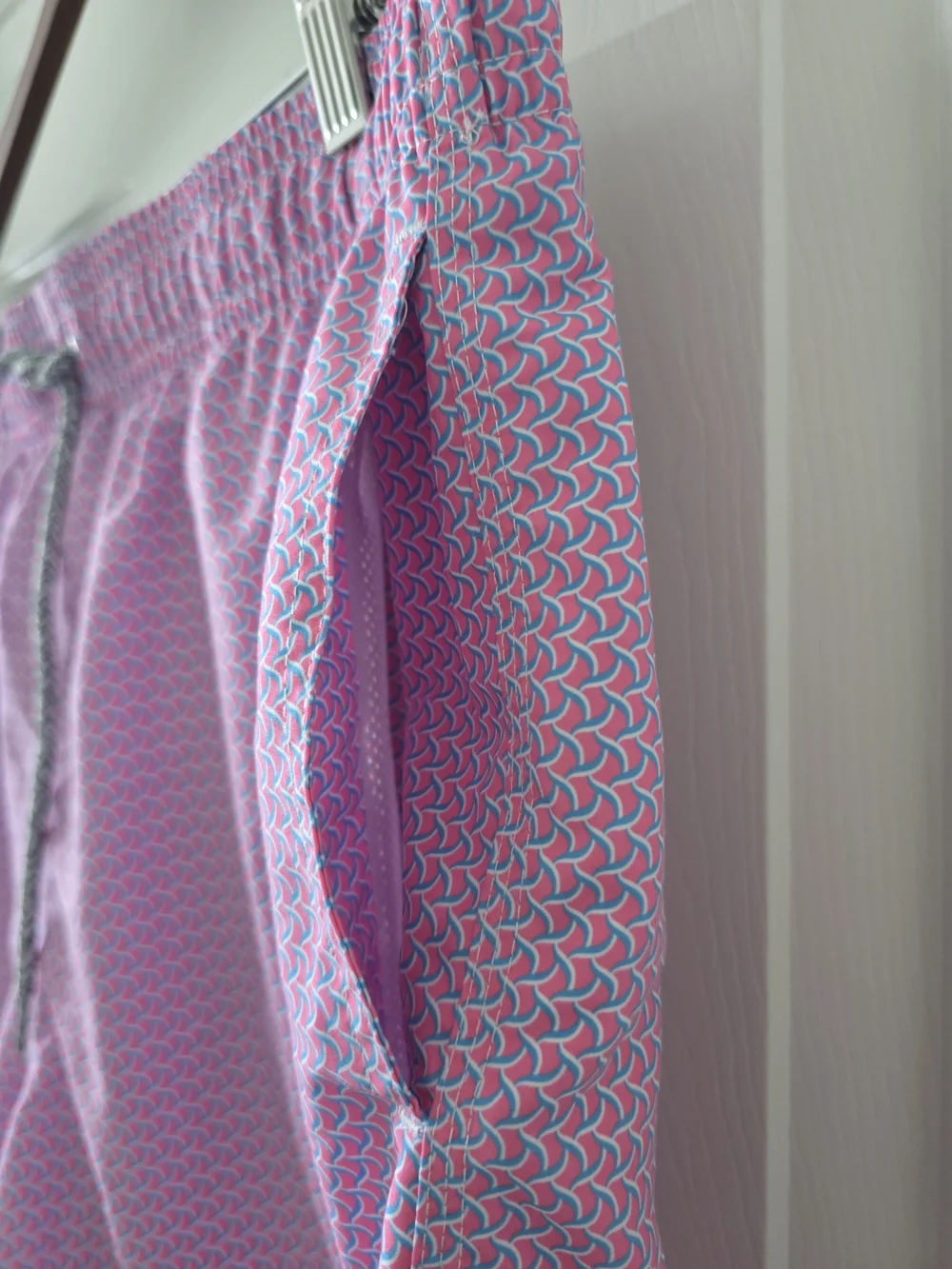 Michael’s Men’s Pink Geometric Swim Trunks XL Preppy Beach Shorts